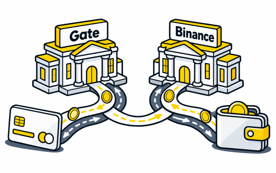 Gate vs Binance (2026): Výběr mincí, náklady a cesty výběru